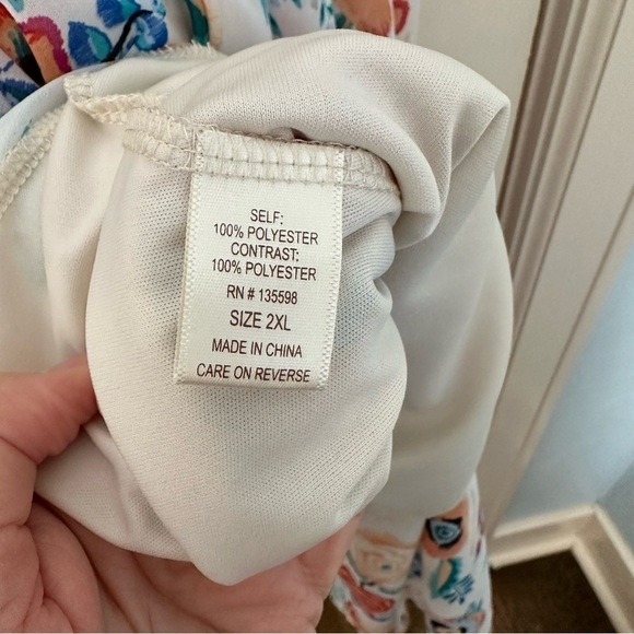 Liberty Love Crochet Cream Top Sleeveless Y2K Fairy Asymmetrical  Size 2XL - Picture 9 of 10